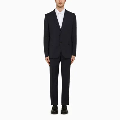 Valentino Navy Blue Single-breasted Suit In Wool Men