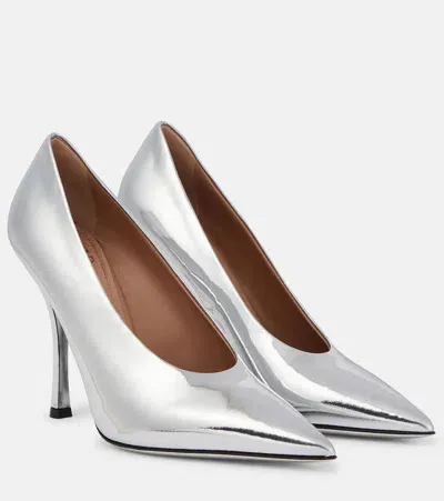 Valentino Garavani Nite-out Mirrored Leather Pumps In Silver