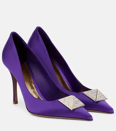 Valentino Garavani One Stud Satin Pumps In Purple