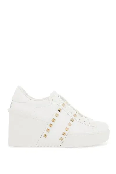 Valentino Garavani Open Disco Wedge Sneakers In White