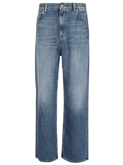 Valentino Pantalone In Denim Solid Medium Blue Denim