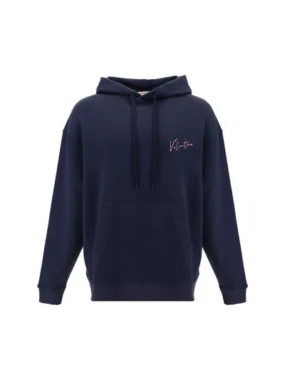 Valentino Pap Hoodie In Navy