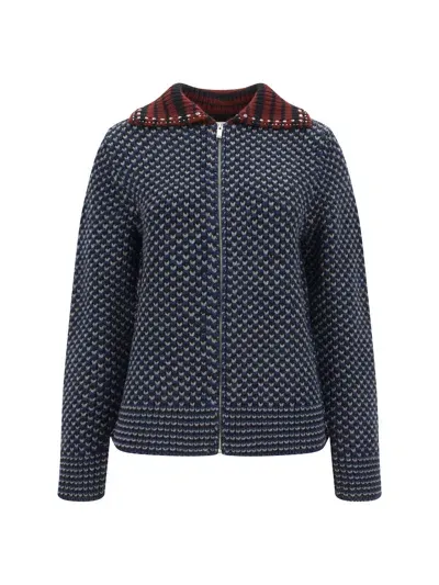 Valentino Pap Jacket In Blu/nero/bordeaux