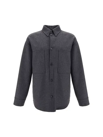 Valentino Pap Shirt Jacket In Grigio Melange