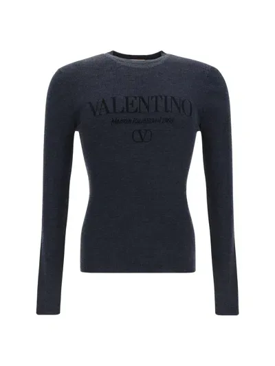 Valentino Pap Sweater In Grigio Melange