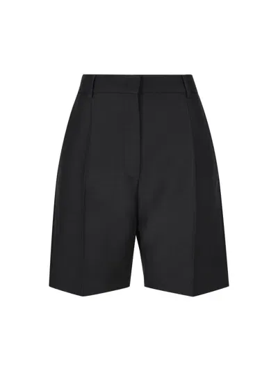 Valentino Pleated Detailed Shorts In Black