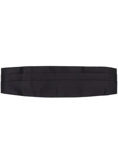 Valentino Garavani Pleated Silk Cummerbund In Black