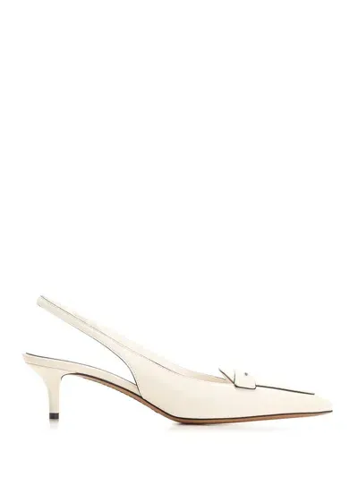 Valentino Garavani Valentino Pointed Toe Slingback Pumps In Beige