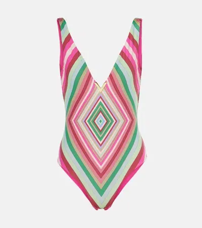 Valentino Printed Swimsuit In Multicolor