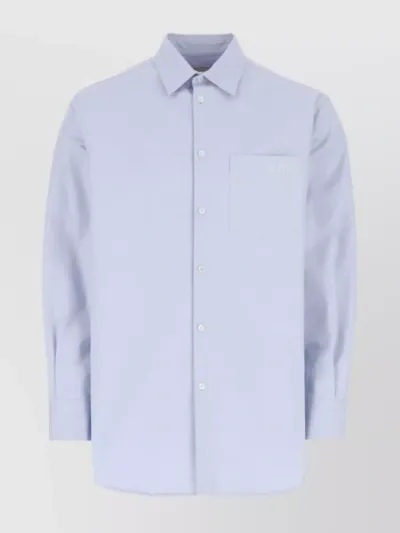 Valentino Buttoned Long-sleeved Shirt In Blue