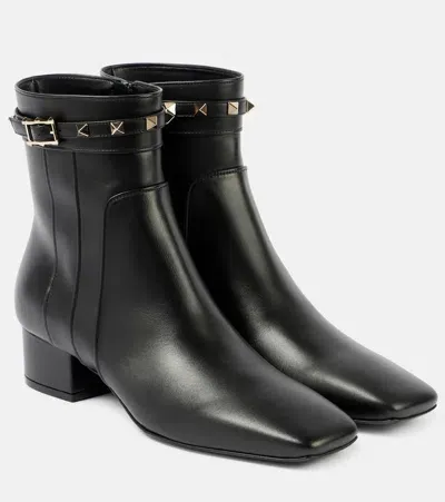 Valentino Garavani Ankle Boots Rockstud 40 Aus Leder In Braun