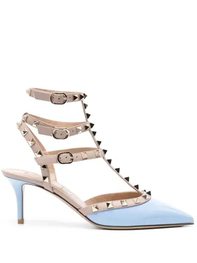 Valentino Garavani Rockstud 65mm Caged Pumps In Blue