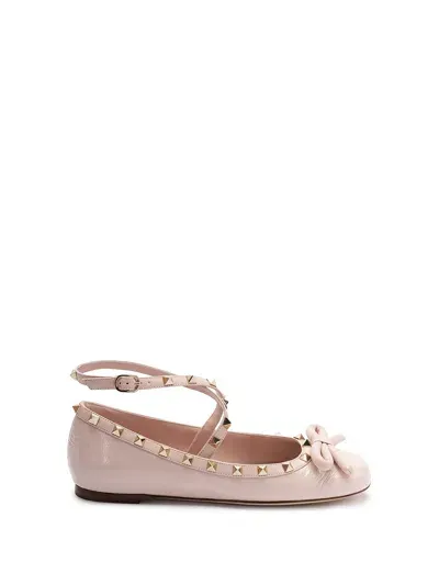 Valentino Garavani `rockstud` Ballerinas In Pink