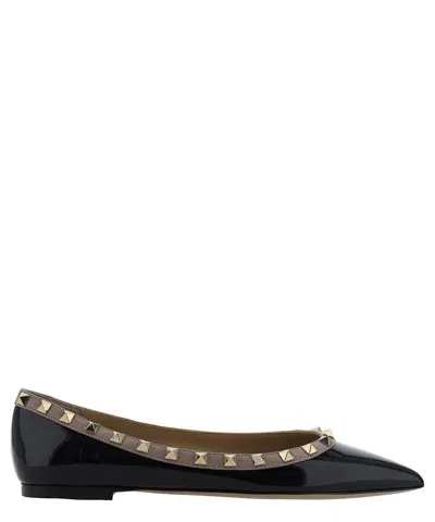 Valentino Garavani Rockstud Ballet Flats In Black