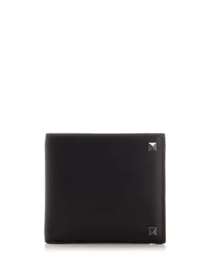 Valentino Garavani Rockstud Bifold Wallet In Black