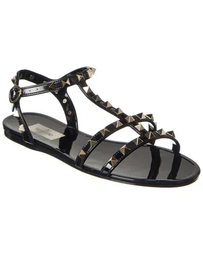 Valentino Garavani Valentino Rockstud Caged Rubber Sandal In Black