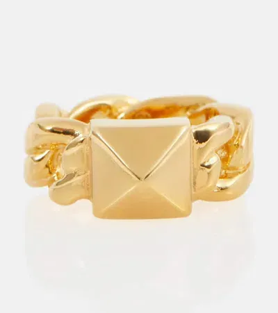 Valentino Garavani Rockstud Chain Ring In Gold