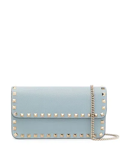 Valentino Garavani Rockstud Clutch Bag In Blue