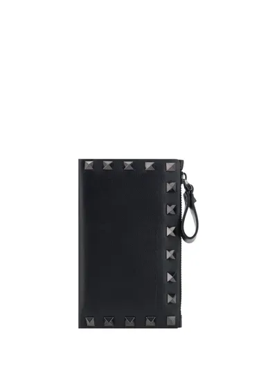 Valentino Garavani Rockstud Coin Purse In Nero