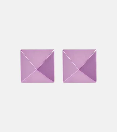 Valentino Garavani Rockstud Earrings In Purple