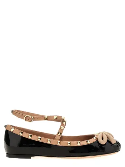 Valentino Garavani Rockstud Flat Shoes In Black