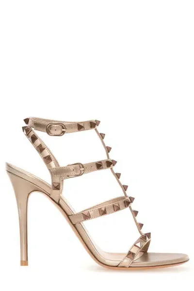 Valentino Garavani Valentino Rockstud Heeled Sandals In Ivory