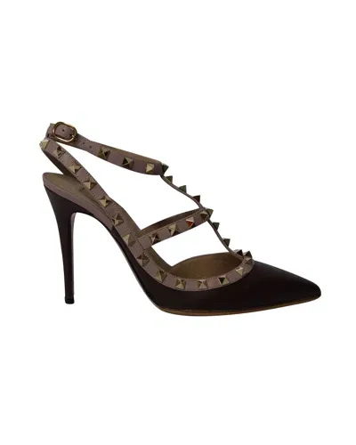 Valentino Garavani Two-tone Leather Rockstud Pumps In Black