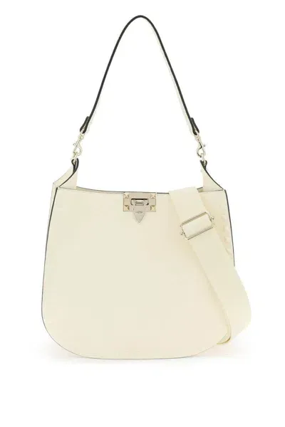 Valentino Garavani Rockstud Hobo Bag In White