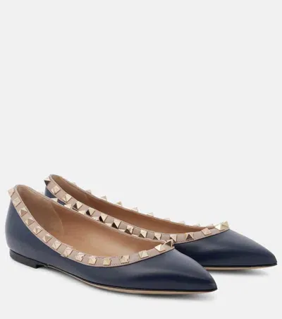 Valentino Garavani Ballerinas Rockstud Aus Leder In Multicolor