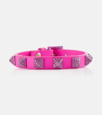 Valentino Garavani Rockstud Leather Bracelet In Pink