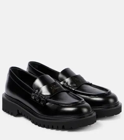 Valentino Garavani Women's Rockstud Lug Sole Loafers In Black