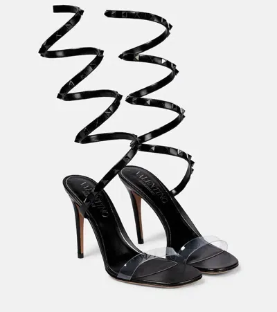 Valentino Garavani Rockstud Leather Sandals In Black