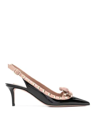 Valentino Garavani Rockstud Patent Pumps In Black,rose,cannelle