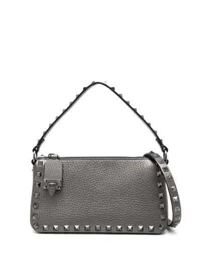 Valentino Garavani Rockstud Shoulder Bag In Grey