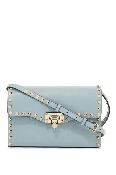 Valentino Garavani Rockstud Small Crossbody Bag In Celeste