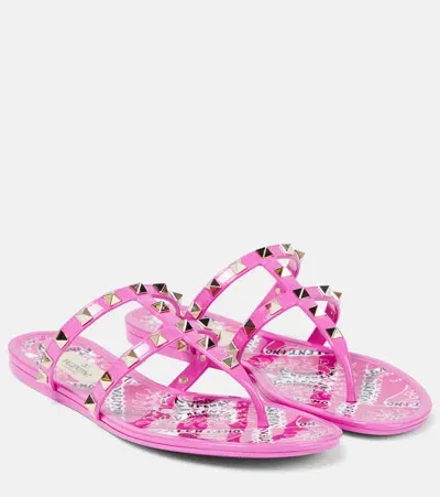 Valentino Garavani Rockstud Thong Sandals In Multicoloured