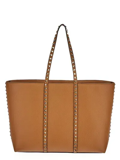 Valentino Garavani Rockstud Tote Bag In Brown