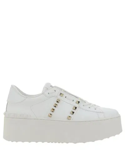 Valentino Garavani Rockstud Untitled Sneakers In White