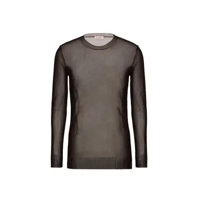 Valentino Semi-transparent Sweater In Brown