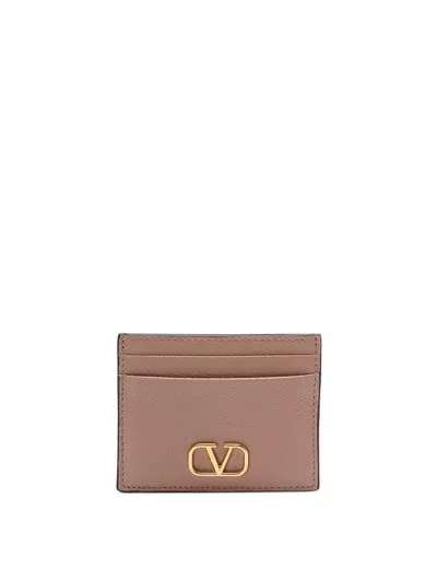 Valentino Garavani Signature Card Holder In Pink