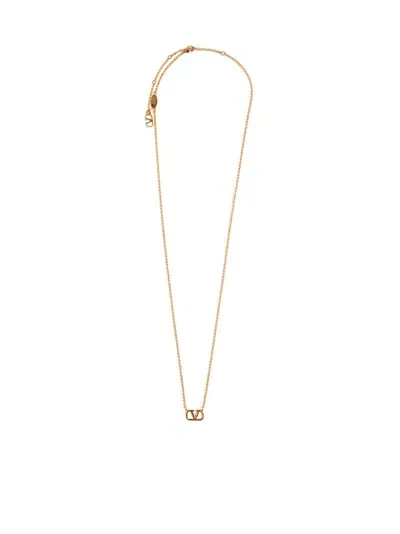 Valentino Garavani Valentino Signature Pendant Chain Necklace In Gold