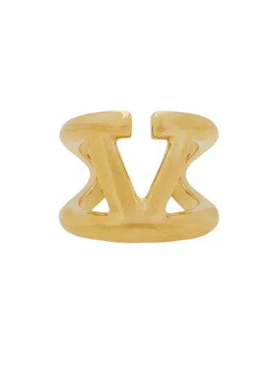 Valentino Garavani Signature Vlogo Ring In Gold