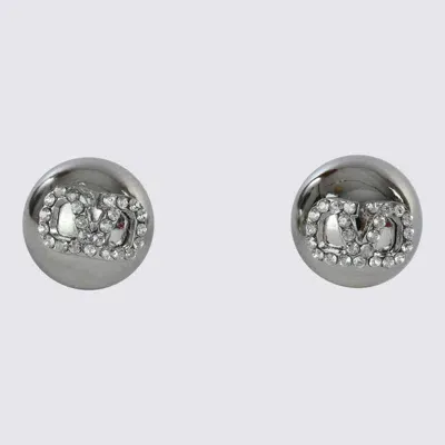 Valentino Garavani Silver Tone Brass Earrings In Palladium