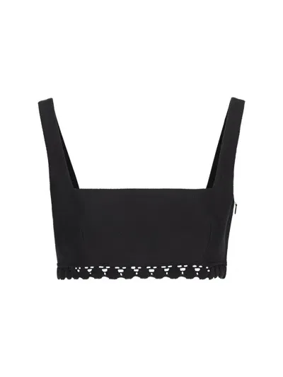 Valentino Sleeveless Cropped Top In Black