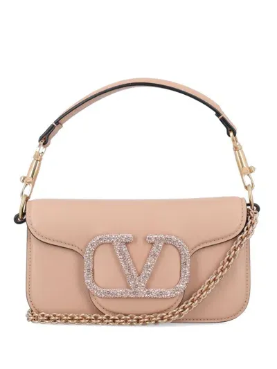 Valentino Garavani Small Locò Shoulder Bag In Beige