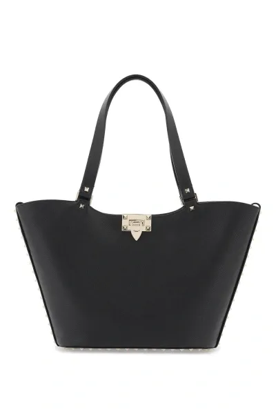 Valentino Garavani Small Rockstud Tote Bag In Black