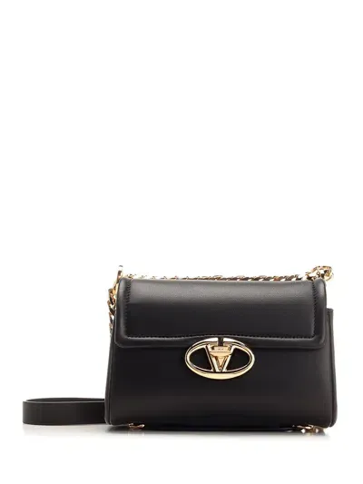 Valentino Garavani Small Shoulder Bag Chain 2 Nappa Deluxe Gold Logo In Black