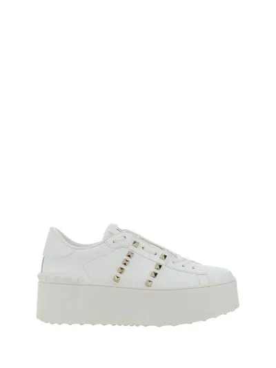 Valentino Garavani Sneaker Rockstud Untitled Vitello Te In White