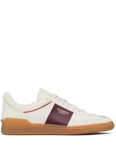 Valentino Garavani Leather Low-top Sneakers In Brown