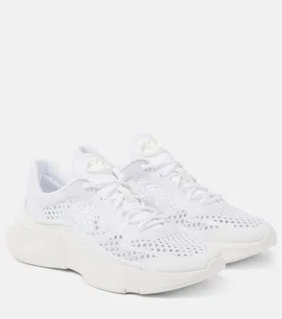 Valentino Garavani White True Actress Mesh Sneakers In 0bo Bianco/bianco/bi